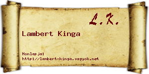 Lambert Kinga névjegykártya