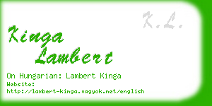 kinga lambert business card